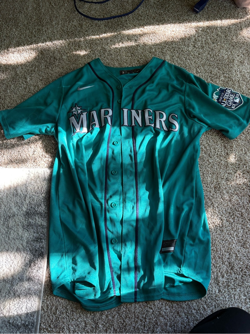 Nike Teal Seattle Mariners Button-Up Jersey